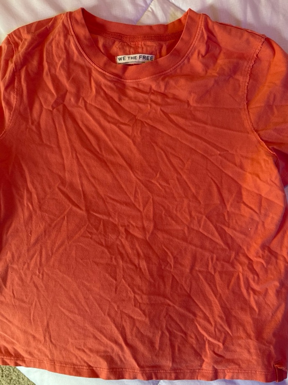 We The Free Bright Coral Short Sleeve Tee